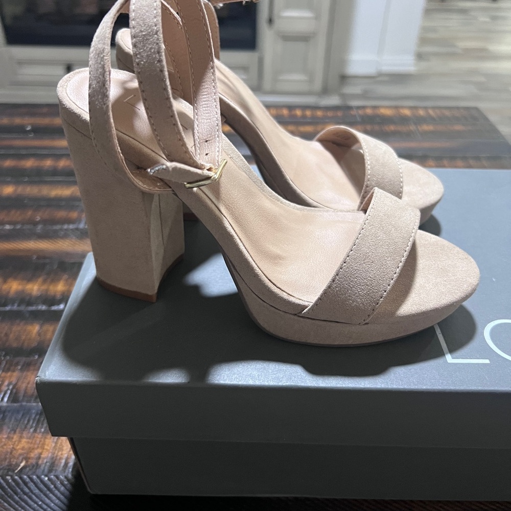 Elegant Beige Block Heel Sandals